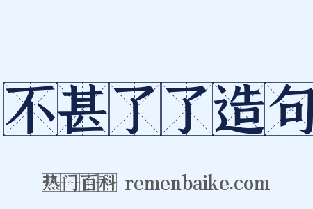不甚了了造句是什么意思的图片